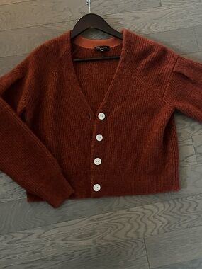 rag & bone Rust Button-Front Knit Cardigan